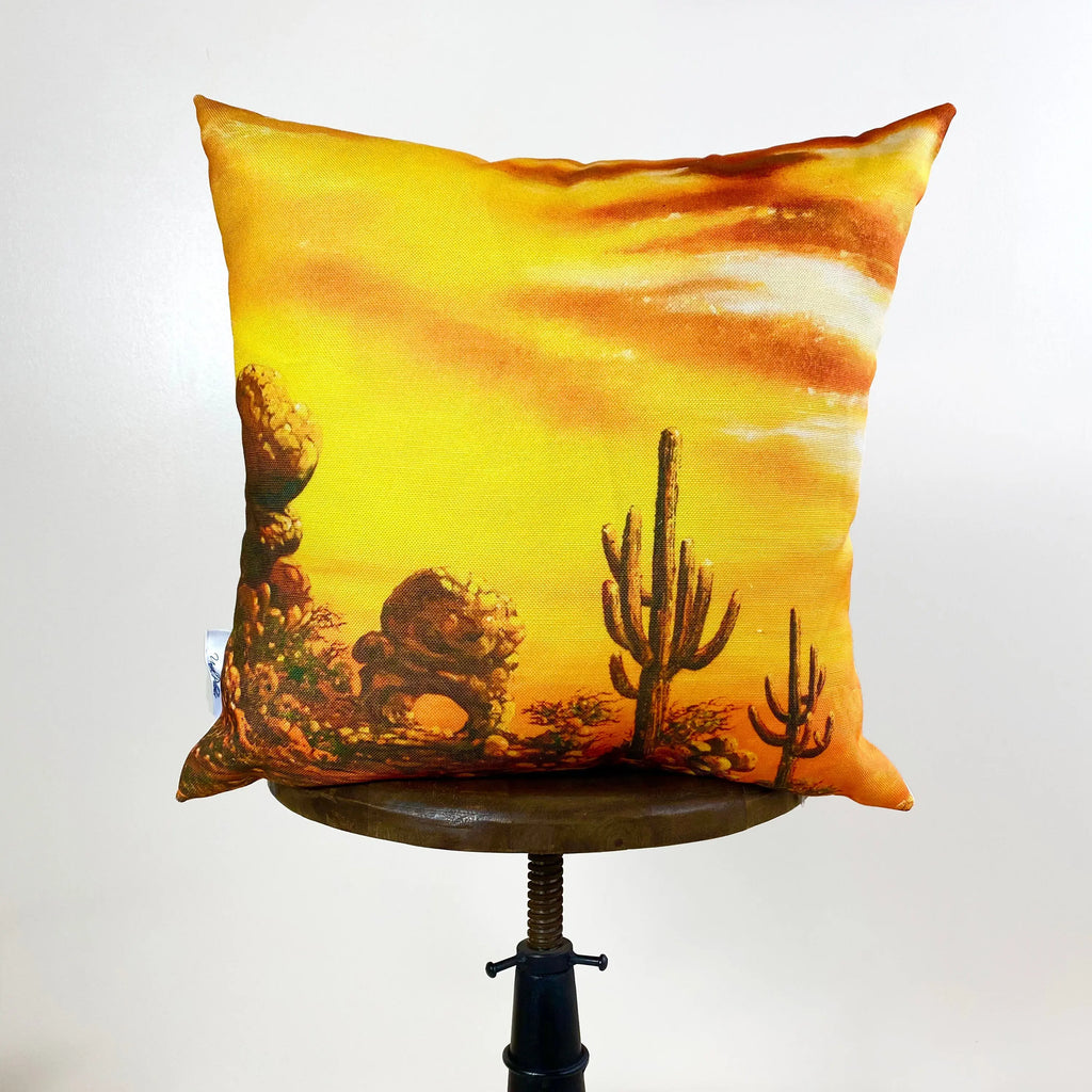 Arizona Sunset | Desert Cactus | Arizona Gifts | Arizona Art | Desert Painting | Desert Art | Saguaro Cactus | Home Decor | Gift Idea UniikPillows