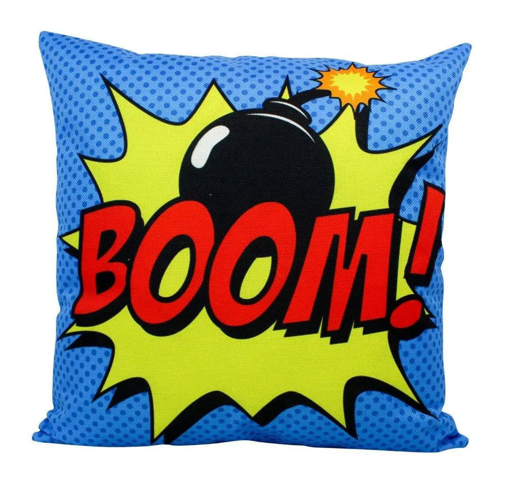 BOOM | Red |  Anime | Fun Gifts | Pillow Cover | Home Decor | Throw Pillows | Happy Birthday | Kids Room | Bedroom Decor | Room Decor UniikPillows