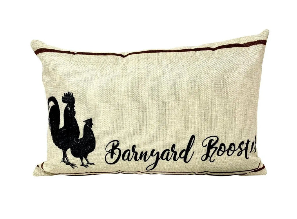 Barnyard Rooster | Pillow Cover | 18 x 12 | Primitive Decor | Vintage Decor | Farmhouse Decor | Throw Pillows | Rustic Decor | Cabin Decor UniikPillows