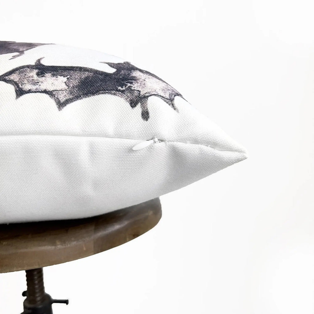Bats on White Pillow Cover | Fall Décor | Farmhouse Pillows | Country Décor | Fall Throw Pillows | Cute Throw Pillows | Bat Art UniikPillows