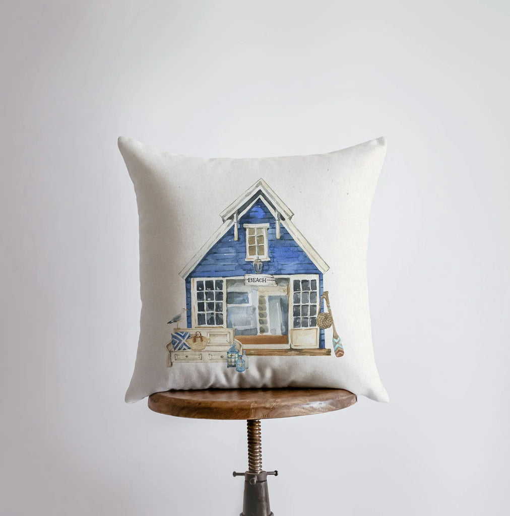 Beach House | Watercolor | Throw Pillow | Home Decor | Coastal Decor | Nautical | Ocean | Gift for Her | Accent Pillow Cover | Beach | Sea UniikPillows