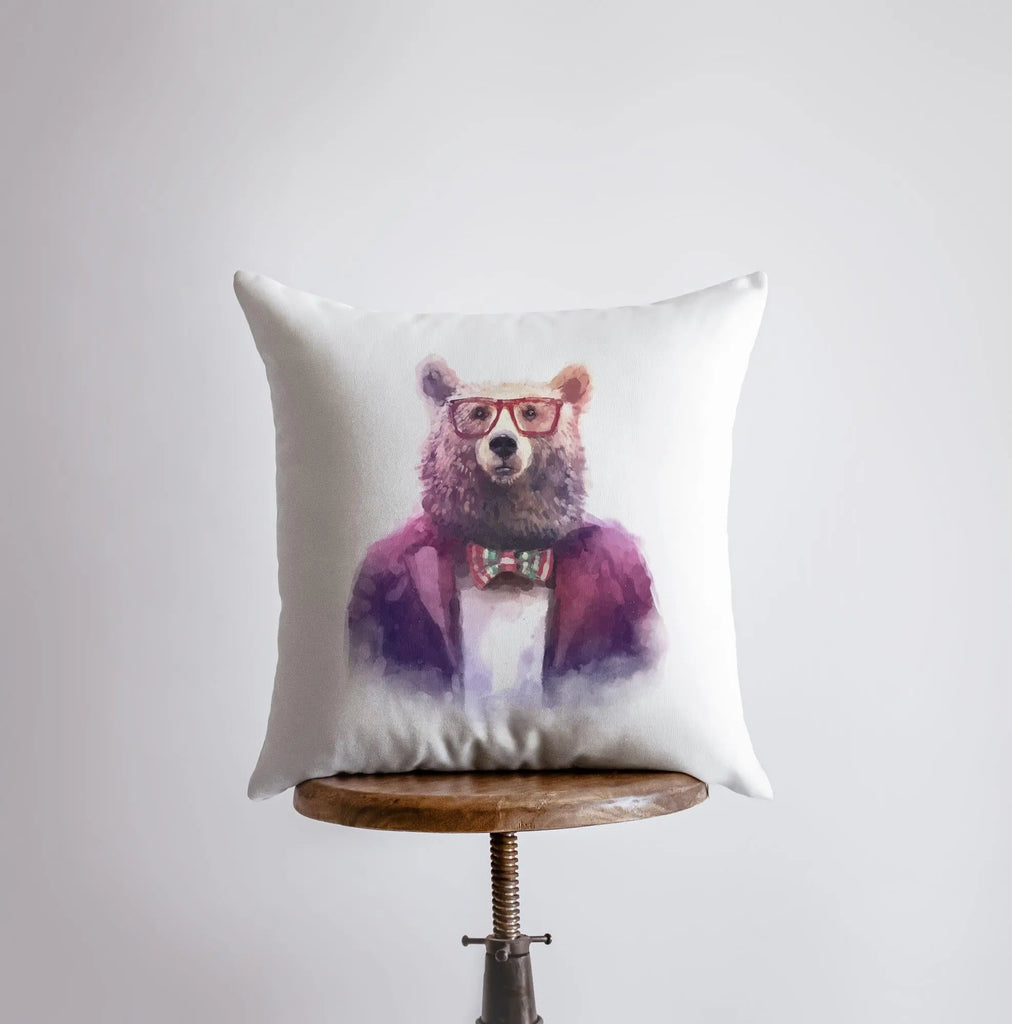 Bear | Hipster | Pillow Cover | Watercolor | Throw Pillow | Home Decor | Wilderness | Cute Throw Pillows | Best Throw Pillows | Animals UniikPillows