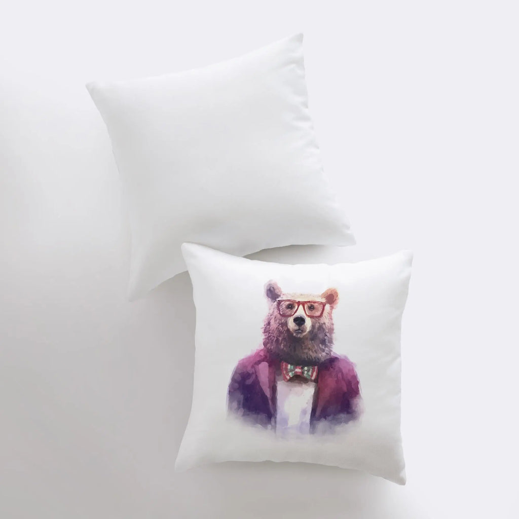 Bear | Hipster | Pillow Cover | Watercolor | Throw Pillow | Home Decor | Wilderness | Cute Throw Pillows | Best Throw Pillows | Animals UniikPillows