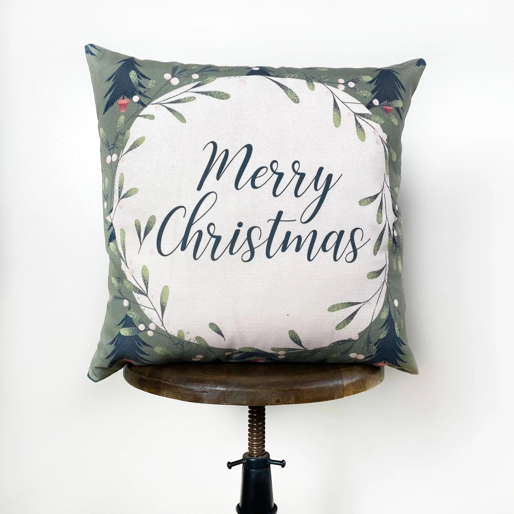 Beige Merry Christmas | Throw Pillow Cover | Christmas tree | Christmas Gifts | Room Decor | Mom Gift | Aaesthetic Room Decor UniikPillows