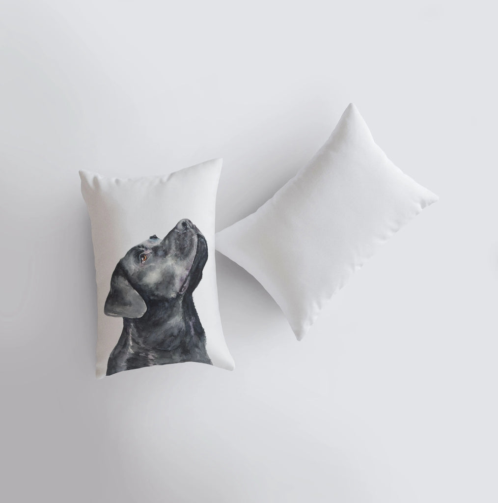 Black Lab | Watercolor Labrador Retriever | 12x18 | Pillow Cover | Dogs | Home Décor | Custom Dog Pillow | Dog Lover Gift | Dog Mom Gift UniikPillows