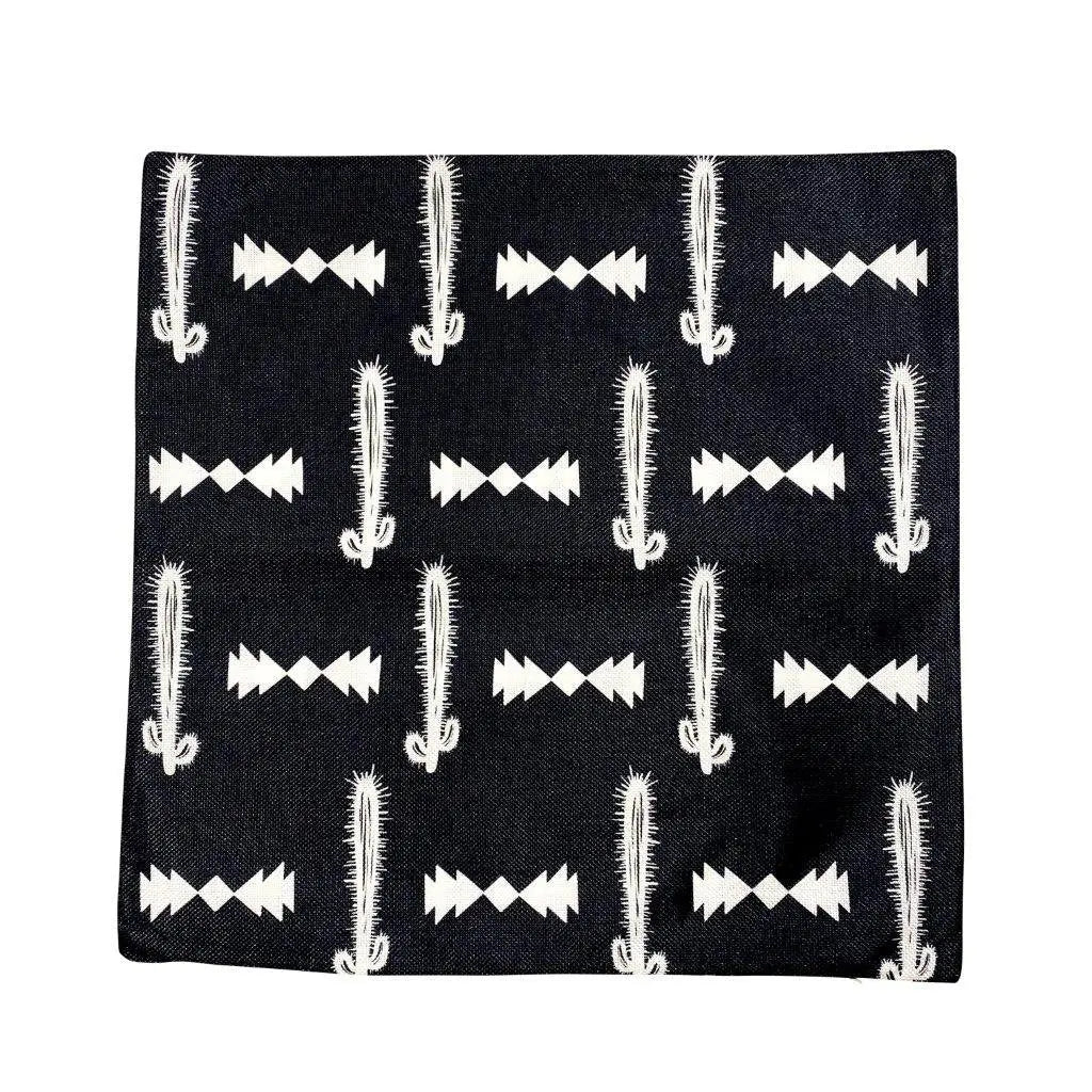 Black Pillow with White Cactus arrow Pattern | Pillow Cover | Modern Farmhouse | Best Pillow Covers | Back and White Throw Pillows UniikPillows