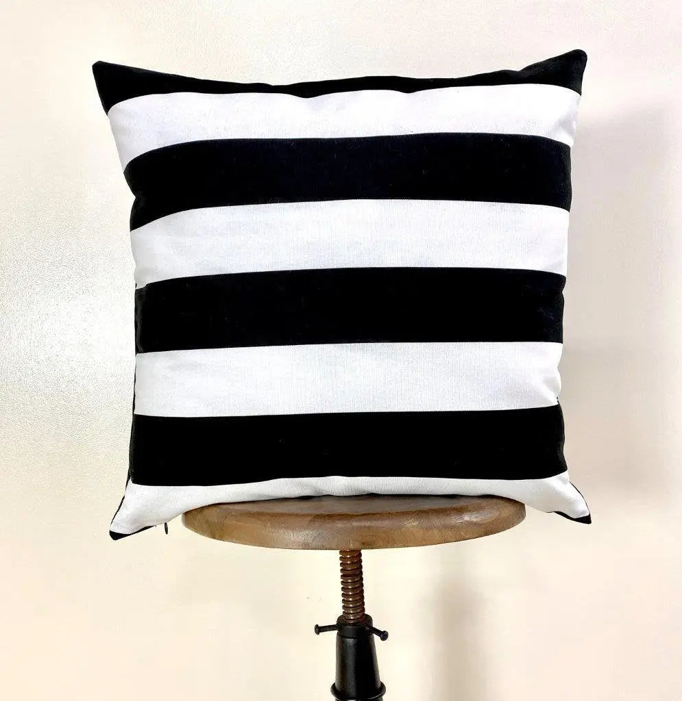 Black and White Stripes | Pillow Cover | Black Throw Pillows | White Throw Pillow | Black and White Decorative Pillows | Large Accent Pillow UniikPillows