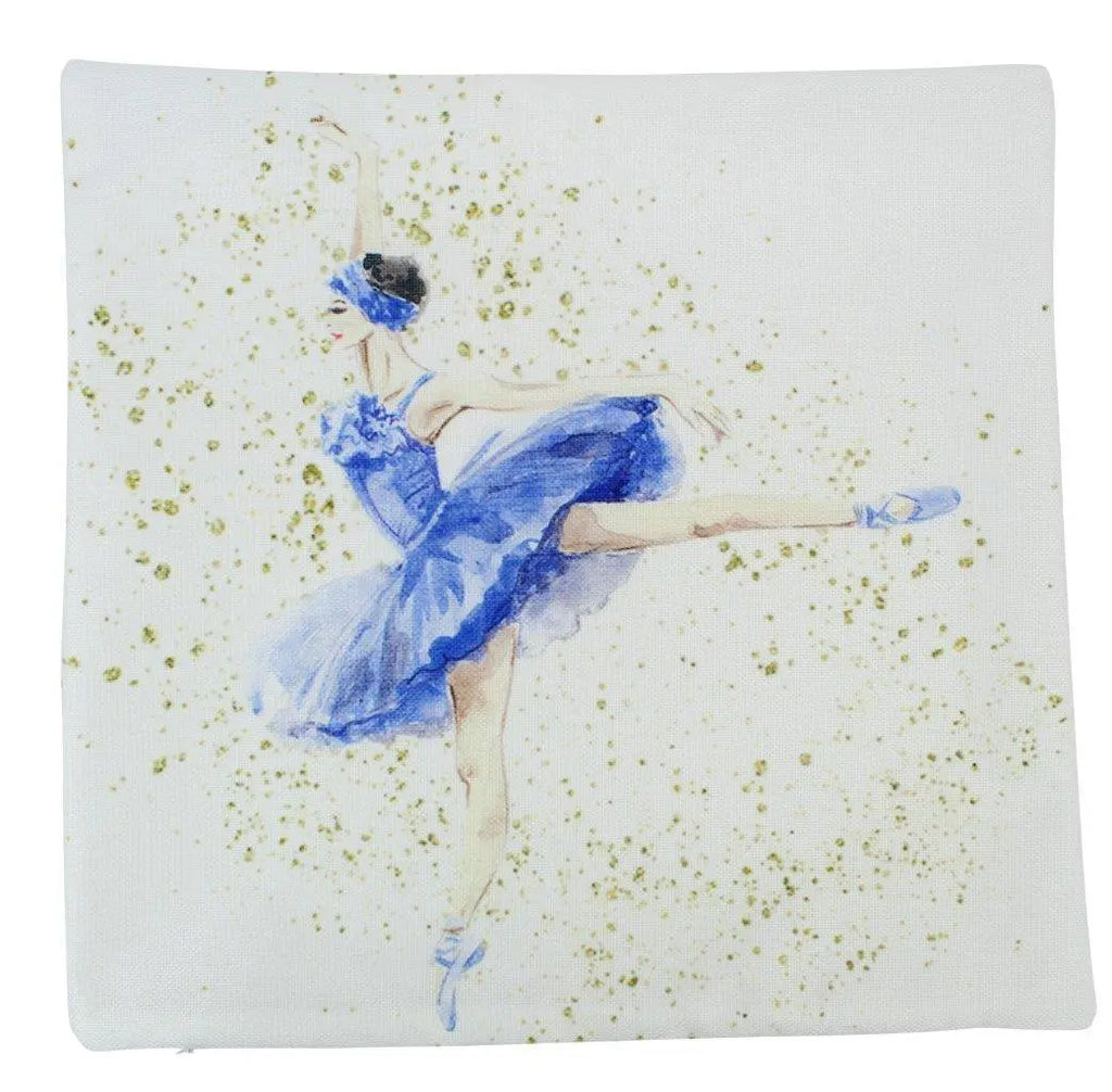 Blue |   Ballerina | Gold | Dancing | Ballerina Decor | Ballerina Gift | Pillow Cover | Throw Pillow | Girls Gift | Dancer | Room Decor UniikPillows