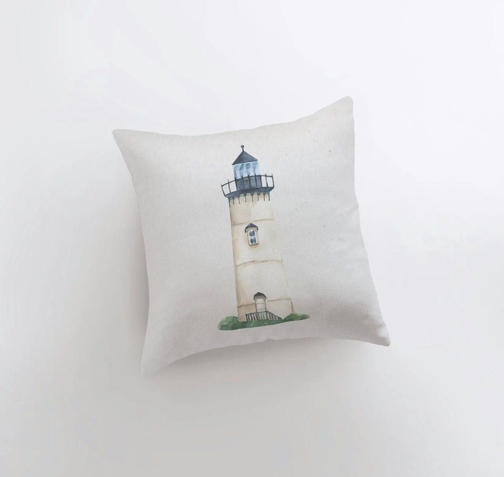 Blue Lighthouse | Watercolor | Throw Pillow | Home Decor |Coastal Decor |Nautical | Ocean | Gift for Her | Accent Pillow Cover | Beach | Sea UniikPillows