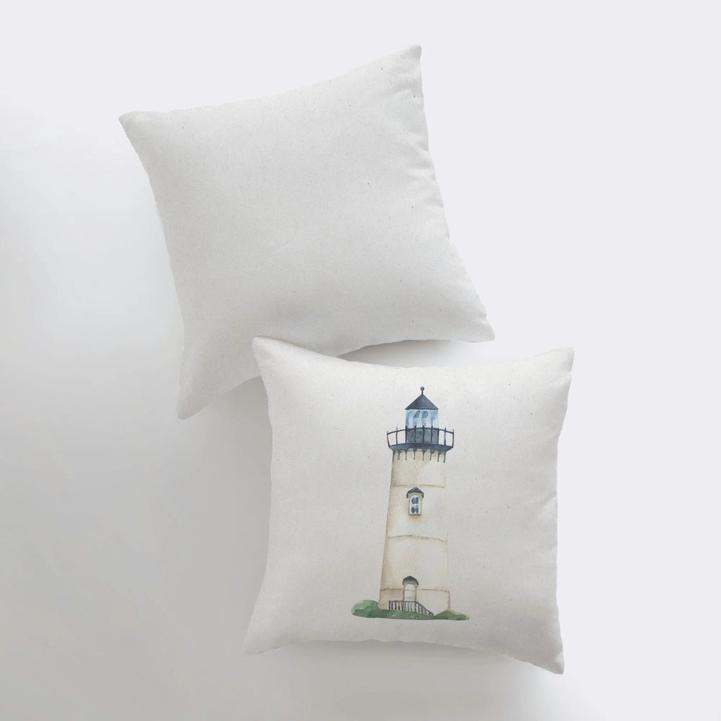 Blue Lighthouse | Watercolor | Throw Pillow | Home Decor |Coastal Decor |Nautical | Ocean | Gift for Her | Accent Pillow Cover | Beach | Sea UniikPillows