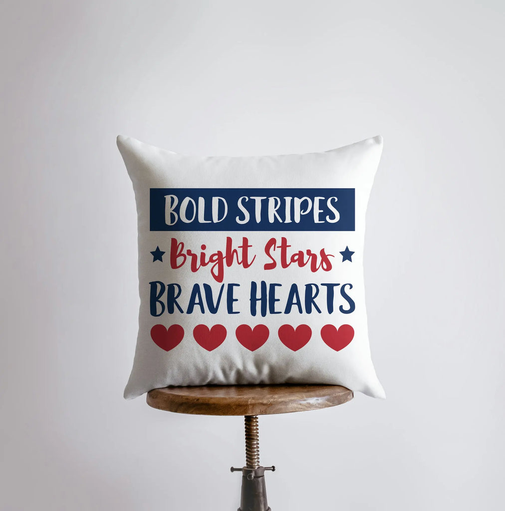 Bold Stripes Bright Stars | Memorial Day | Pillow Cover | Throw Pillow | Home Decor | American Patriot |  Memorial Day Decor |Fourth of July UniikPillows