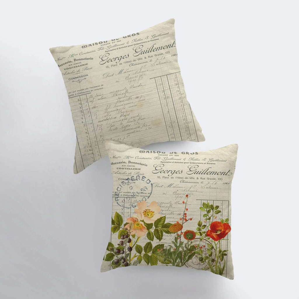 Botanical Garden | Vintage Floral | Pillow Cover | Vintage | Farmhouse Decor | Home Decor | Throw Pillow | Room Decor | Gift UniikPillows