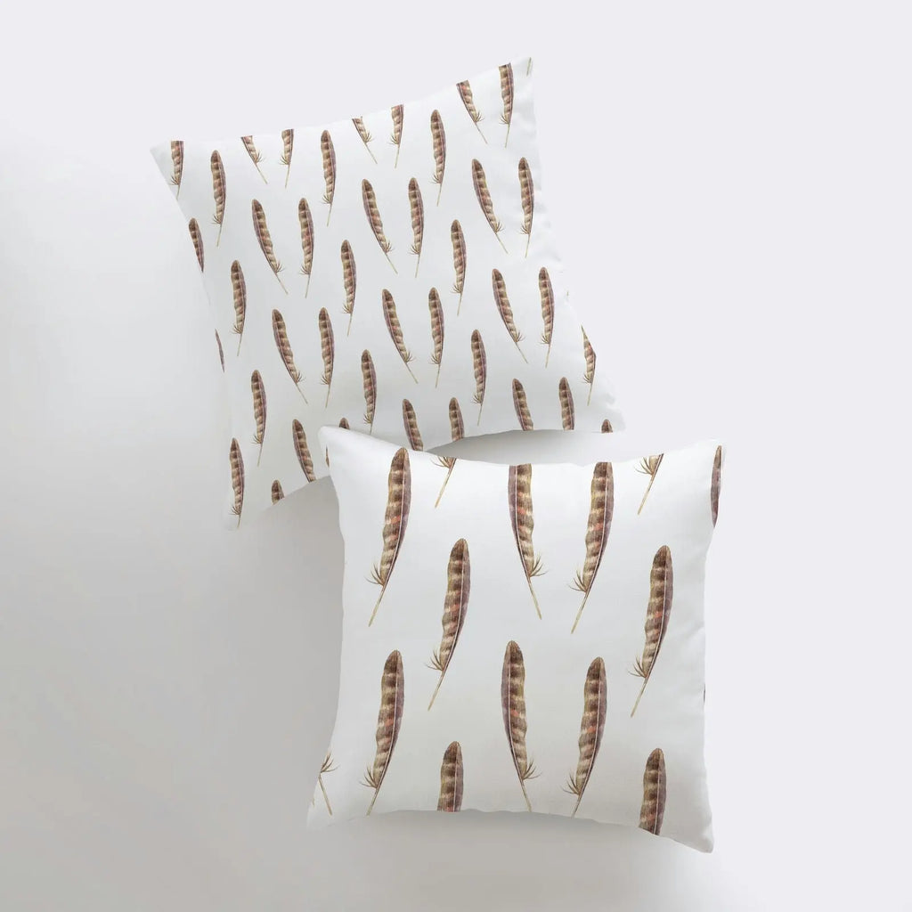 Brown Feathers | Pillow Cover | Bird Lover | Pillow | Animal Decor | Home Decor | Room Decor | Farmhouse Decor | Pattern | Gift for her UniikPillows