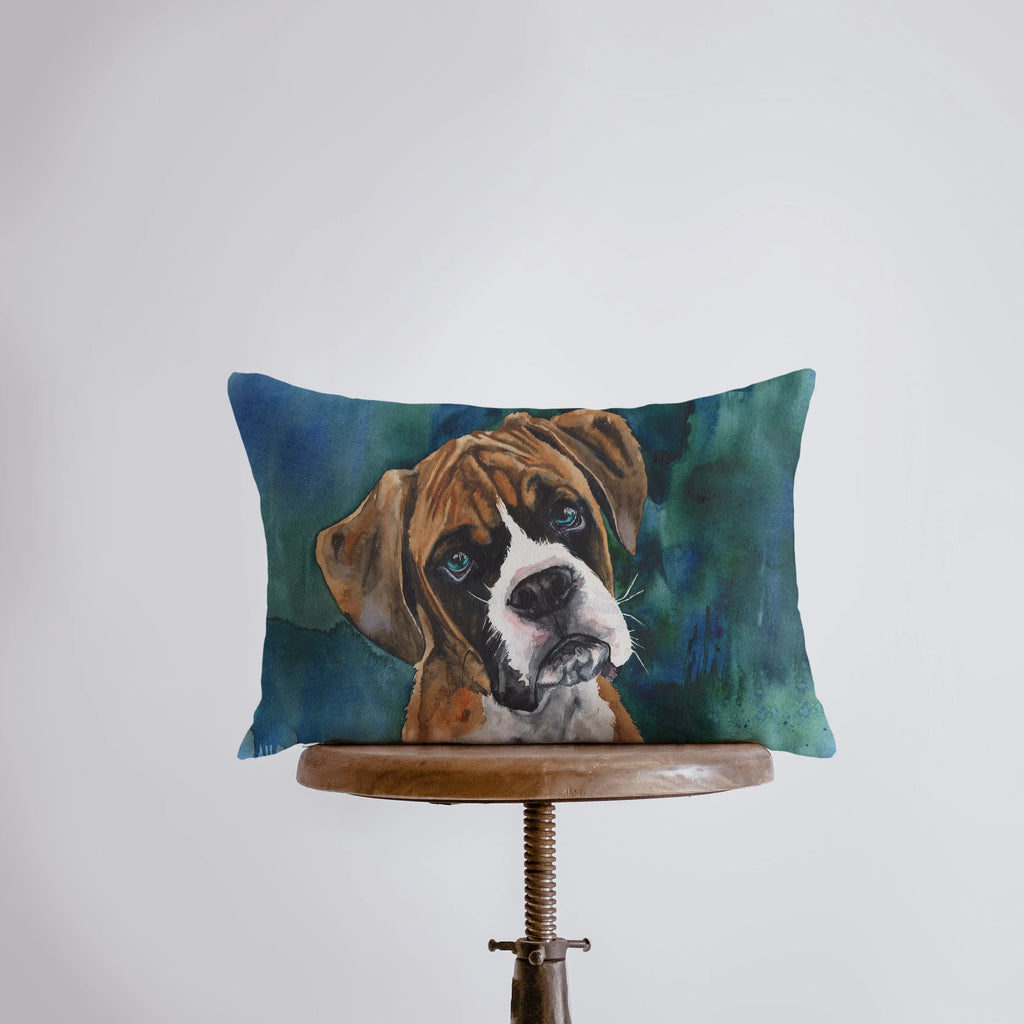 Brown Watercolor Boxer | 12x18 | Pillow Cover | Dogs | Home Decor | Custom Dog Pillow | Boxer Mom | Dog Lover Gift | Dog Mom Gift | Pillows UniikPillows