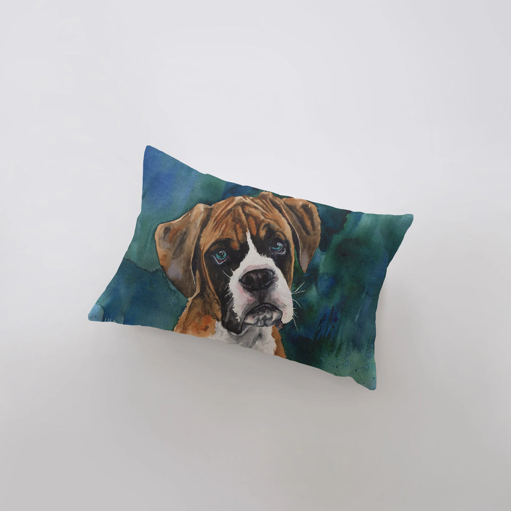Brown Watercolor Boxer | 12x18 | Pillow Cover | Dogs | Home Decor | Custom Dog Pillow | Boxer Mom | Dog Lover Gift | Dog Mom Gift | Pillows UniikPillows