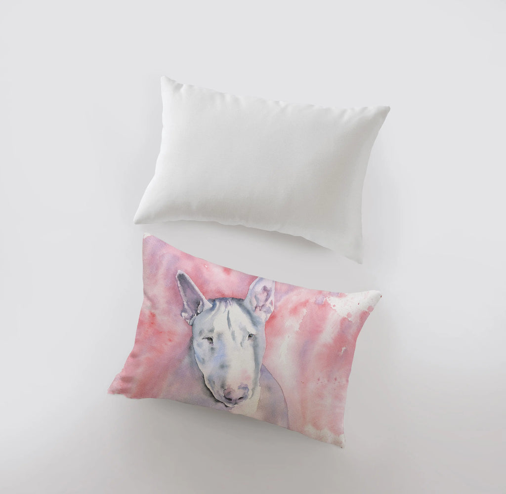 Bull Terrier | Watercolor Terrier | 18x12 | Pillow Cover | Dog | Home Decor | Custom Pillow | Bull Terrier | Dog Lover Gift | Dog Mom Gift UniikPillows