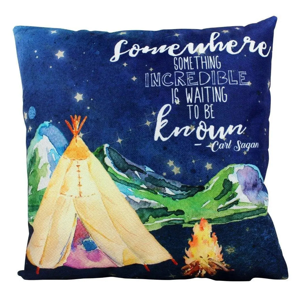 Carl Sagan Quote | Pillow Cover | Wander Lust | Camping Tent | The Great Outdoors | Sofa Pillows | Bedroom Decor | Unique Friend Gift UniikPillows