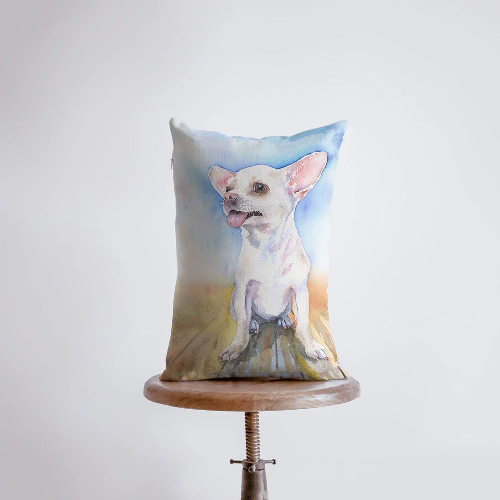 Chihuahua | Watercolor Chihuahua | 12x18 | Pillow Cover | Chihuahua Mom | Dog Lover Gift | Dog Gift | Dog Mom | Bedroom Decor | Throw Pillow UniikPillows