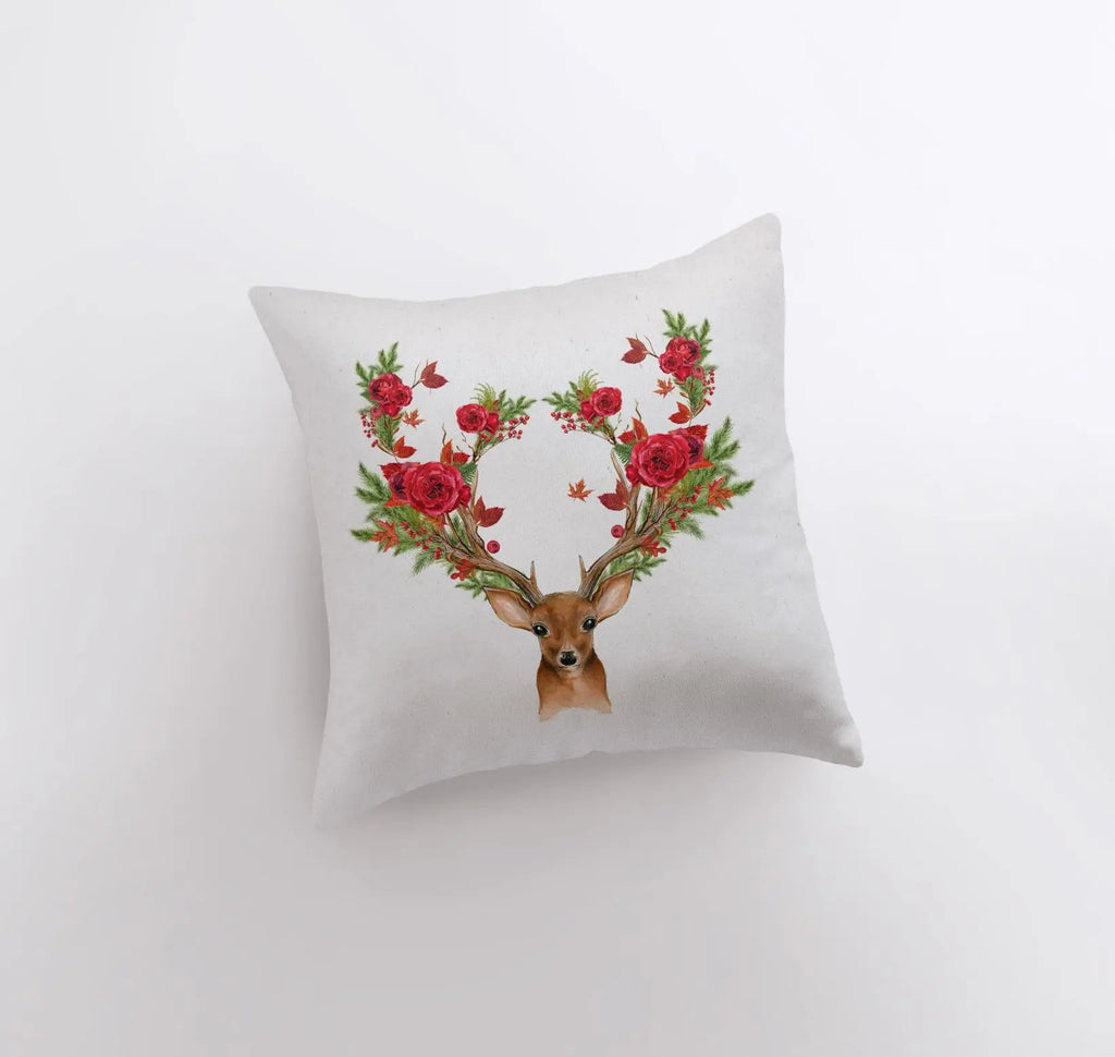Christmas Deer Pillow Cover | Throw Pillow | Deer Decor | Deer Pillow Cover | Farmhouse Decor | Couch Pillows | Fall Decor | Bedroom Decor UniikPillows