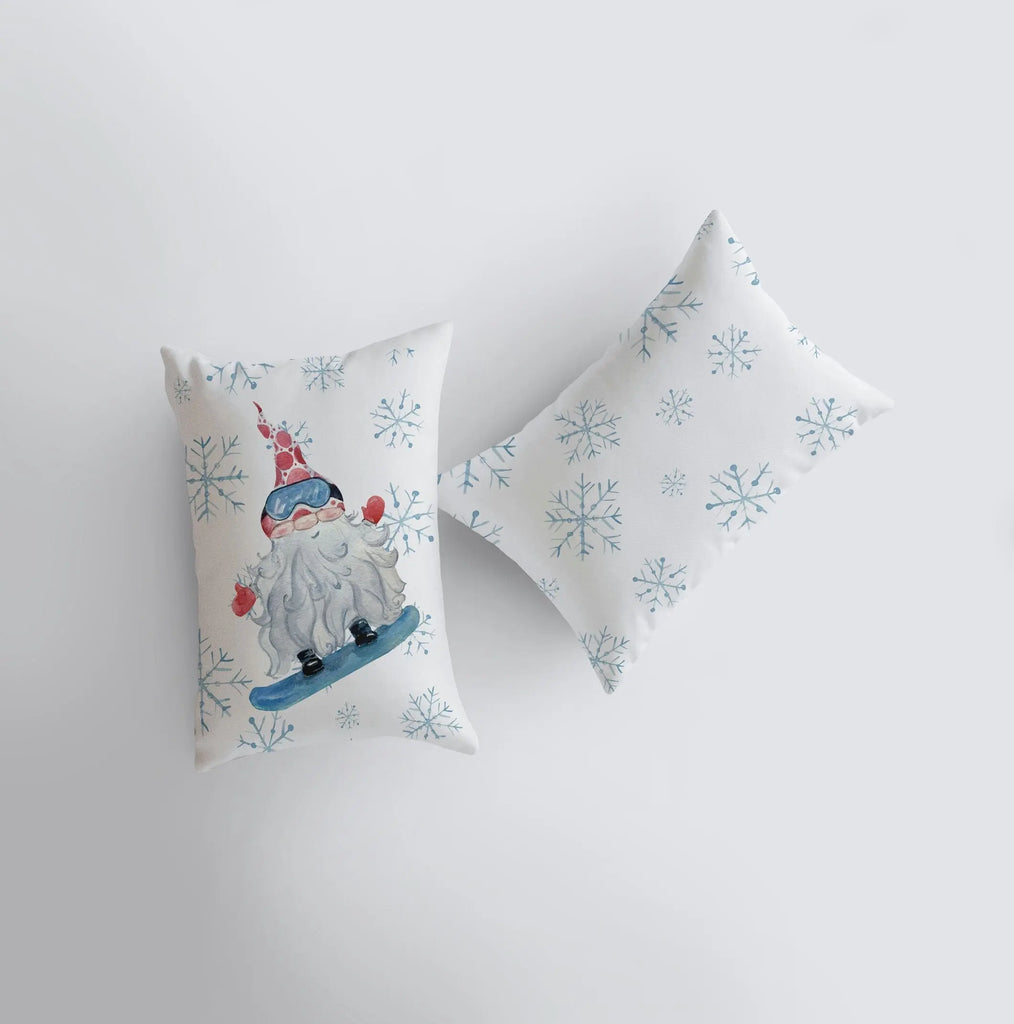 Christmas Gnome Snowboarding | 12x18 | Christmas Throw Pillow | Merry Christmas | Home Décor | Christmas Décor | Christmas Gift UniikPillows