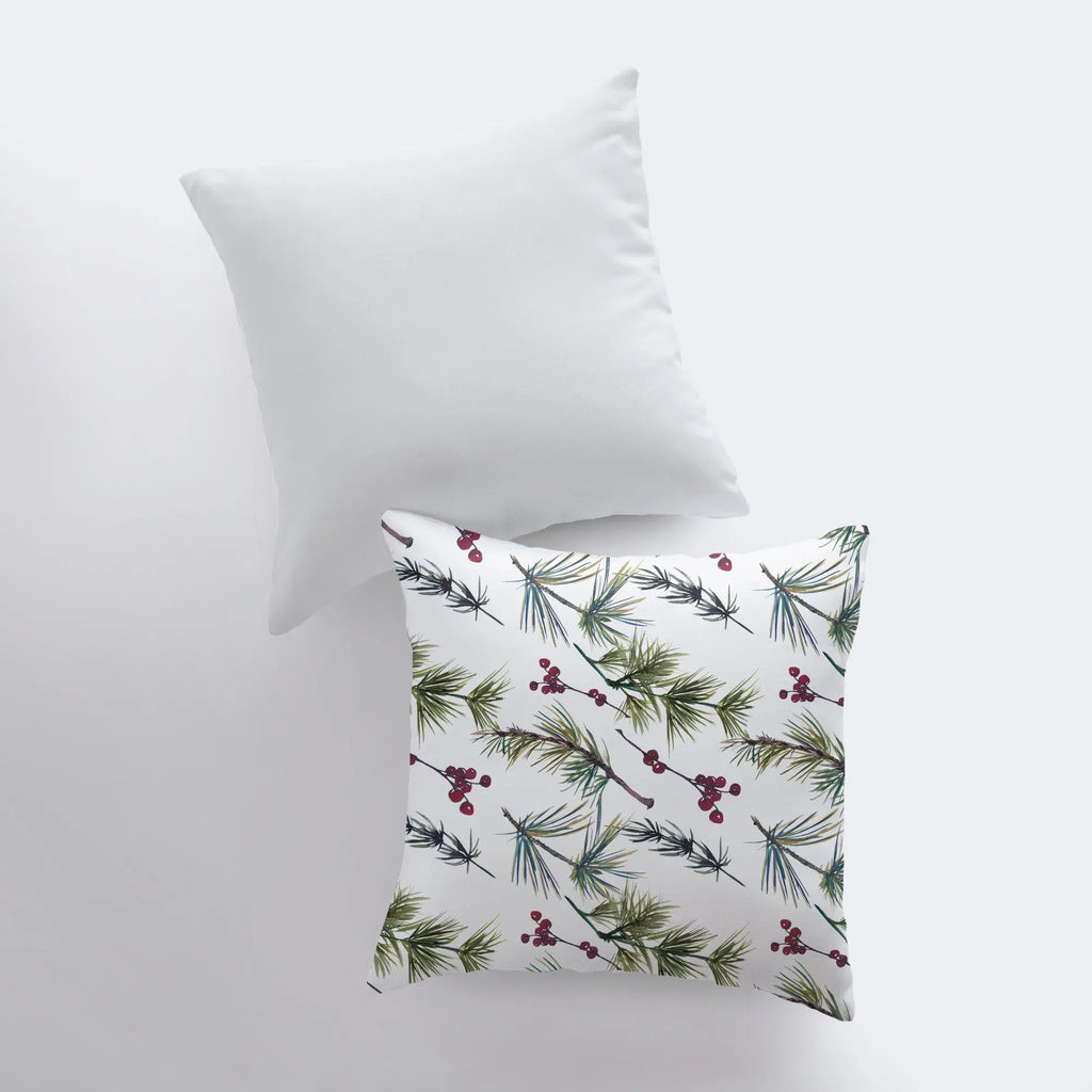 Christmas Holly Berries and Twigs Throw Pillow Cover |  Pillow Cover | Holiday Decor | Unique Home Decor | Home Decor Modern | Room Decor UniikPillows