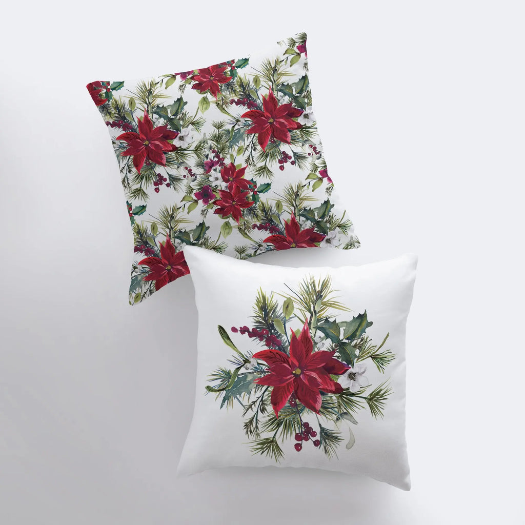 Christmas Poinsettia Repeat Pattern |  Pillow cover | Holiday Decor | Christmas tree | Christmas Gifts | Room Decor UniikPillows