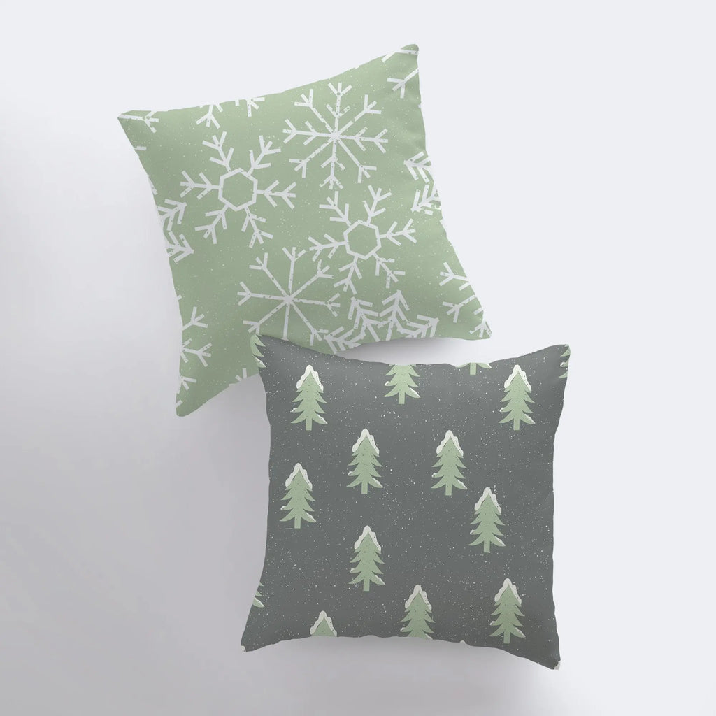 Christmas Trees | Throw Pillow | Pillow Cover | Snow Flakes | Trees | Home Decor | Winter Décor | Christmas tree | Christmas Gifts UniikPillows