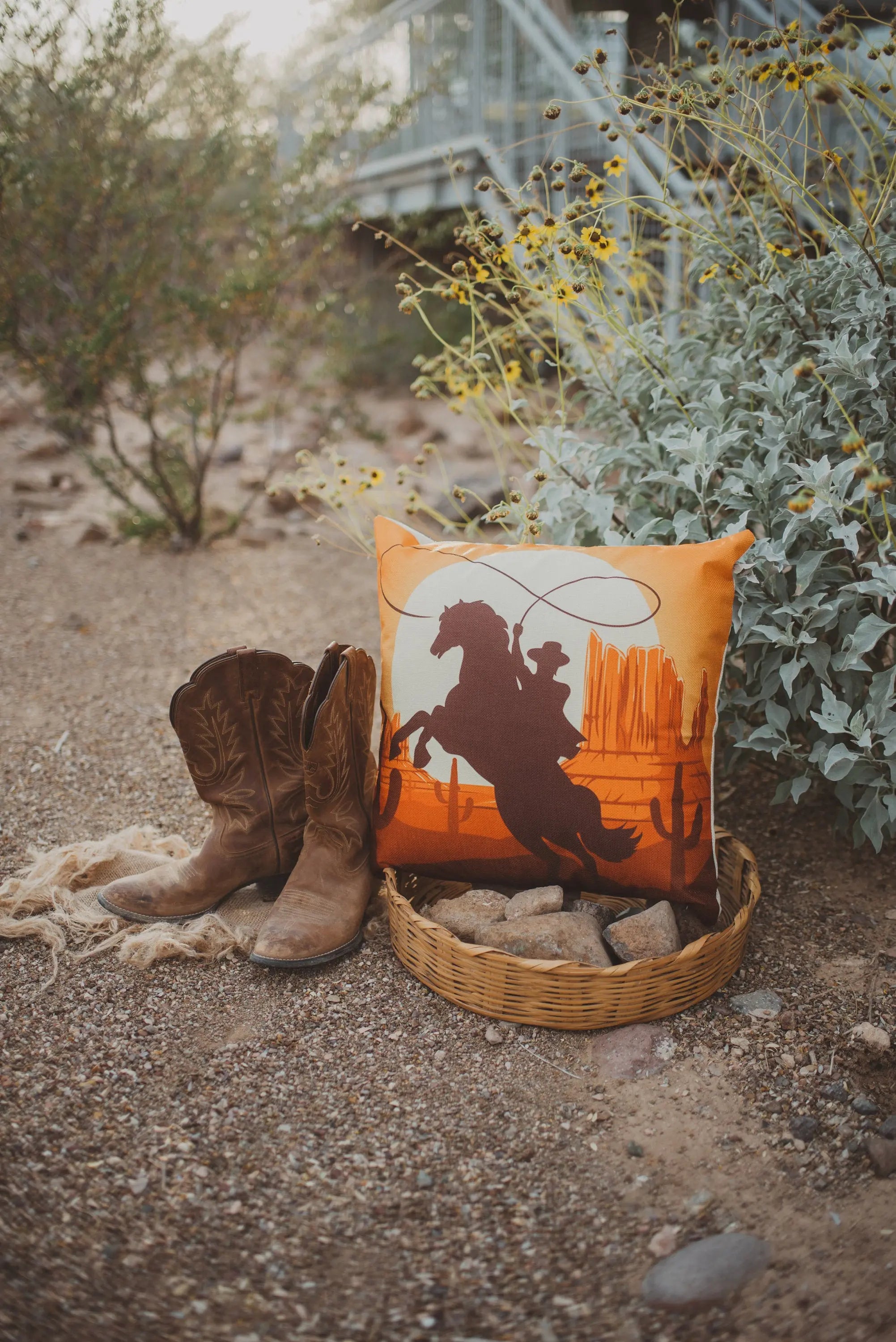 Cowboy | Pillow Cover | Throw Pillow | Horse Lover Gift | Home Decor | Cactus Decor | Western | Cest Throw Pillows | Vintage Pillow Covers, Size: 10 x