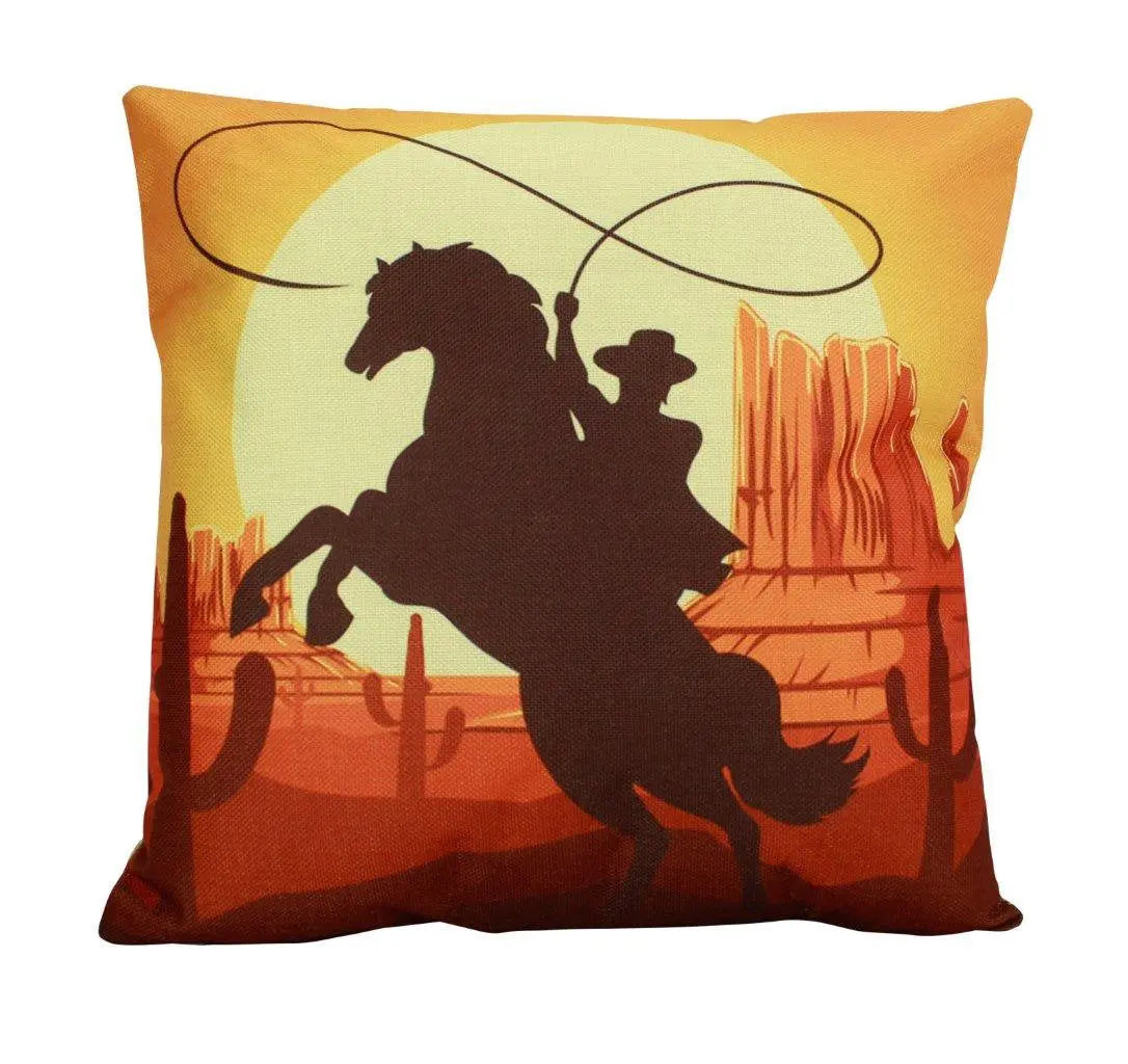 Cowboy | Pillow Cover | Throw Pillow | Horse Lover Gift | Home Decor | Cactus Decor | Western | Cest Throw Pillows | Vintage Pillow Covers, Size: 10 x