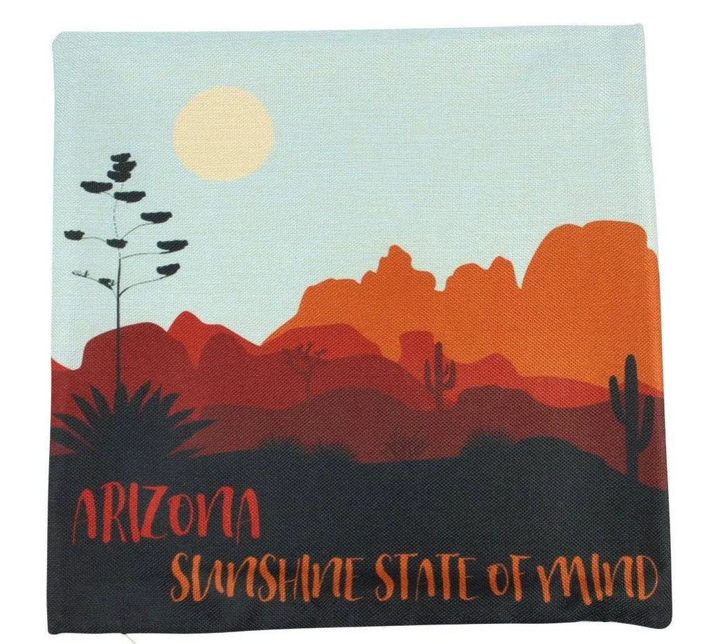 Desert Art | Arizona Art | Desert Painting | Saguaro Cactus | Arizona Sunset | Desert Cactus | Arizona Gifts | Home Decor | Gift Idea UniikPillows