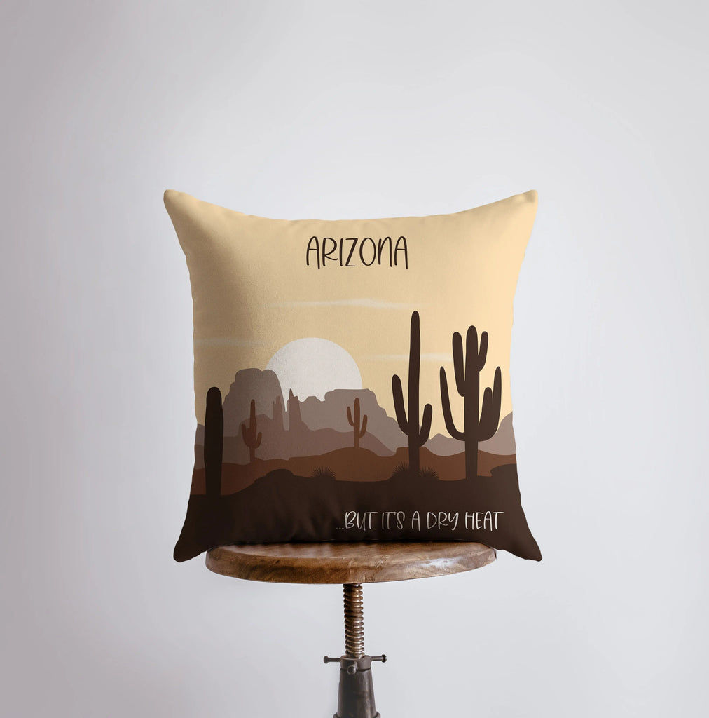 Desert Art | Desert Plant | Arizona Sunset | Desert Cactus | Arizona Gifts | Arizona Art | Desert Painting | Saguaro Cactus | Home Decor - UniikPillows