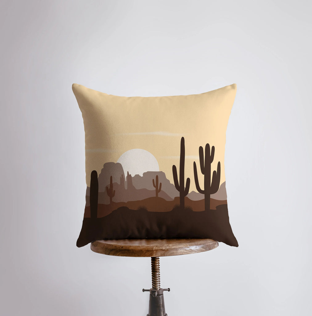 Desert Art | Desert Plant | Arizona Sunset | Desert Cactus | Arizona Gifts | Arizona Art | Desert Painting | Saguaro Cactus | Home Decor - UniikPillows