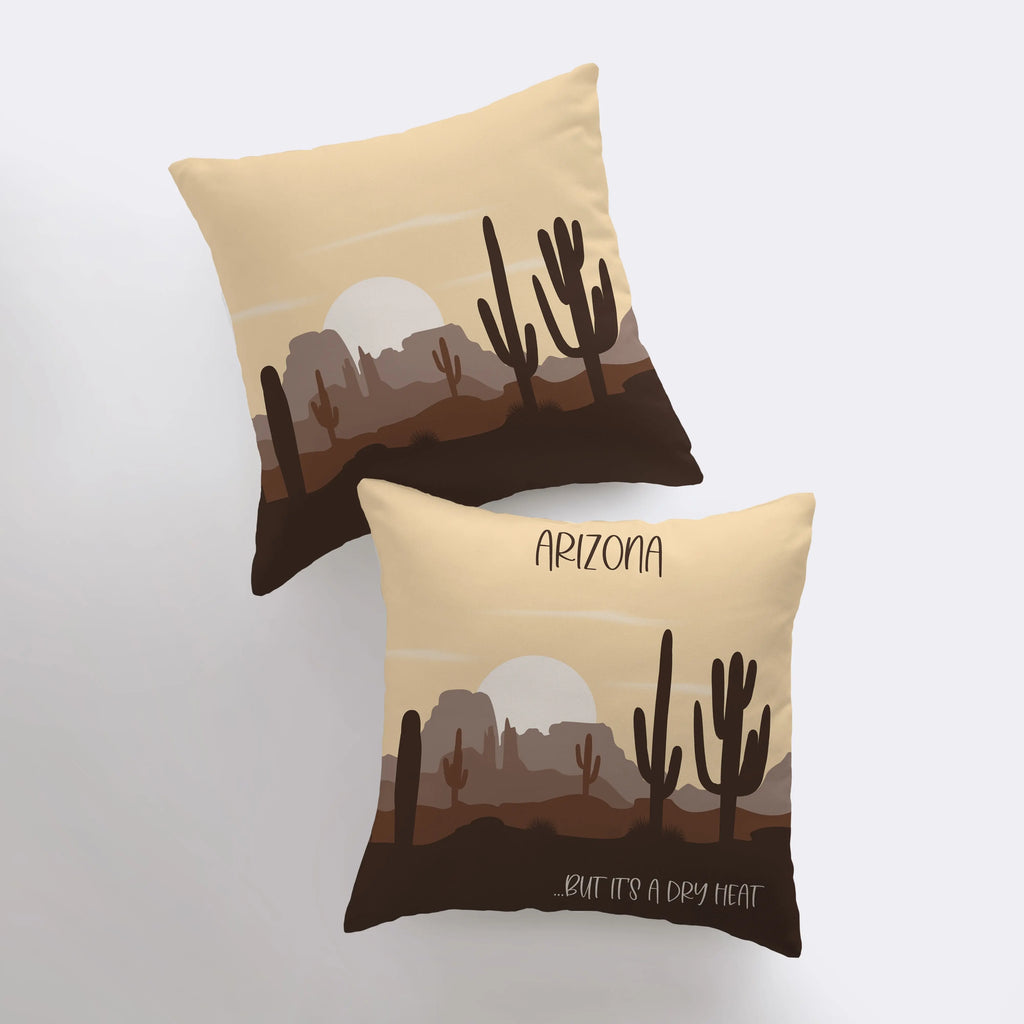 Desert Art | Desert Plant | Arizona Sunset | Desert Cactus | Arizona Gifts | Arizona Art | Desert Painting | Saguaro Cactus | Home Decor - UniikPillows
