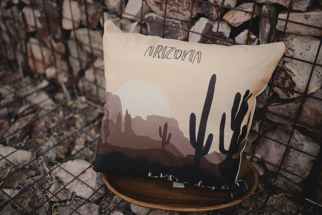 Desert Art | Desert Plant | Arizona Sunset | Desert Cactus | Arizona Gifts | Arizona Art | Desert Painting | Saguaro Cactus | Home Decor UniikPillows