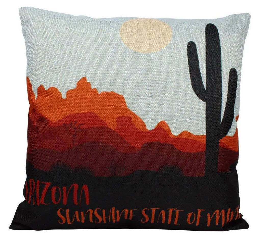 Desert Cactus | Desert Art | Arizona Art | Desert Painting | Saguaro Cactus | Arizona Sunset | Arizona Gifts | Home Decor | Gift Idea UniikPillows