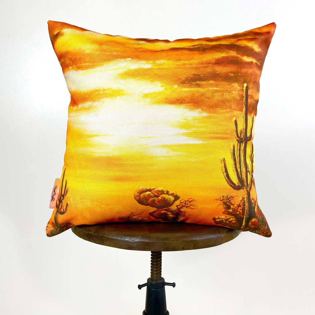 Desert Painting | Saguaro Cactus | Arizona Sunset | Desert Cactus | Arizona Gifts | Arizona Art | Desert Art | Home Decor | Gift Idea UniikPillows