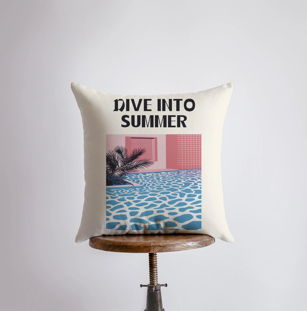 Dive Into Summer | Swimming Pool | Abstract Modern | Throw Pillow | Summer | Home Decor | Gift for Her | Pillow Cover | Travel Gift - UniikPillows