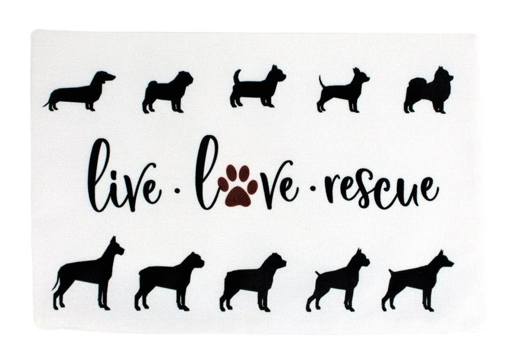 Dog | Live Love Rescue | Pillow Cover | Home Decor | Rescue Dog | Boxer Dog | 12 x 18  | Dog Lover Gift | Dog Mom Gift | Pillows UniikPillows