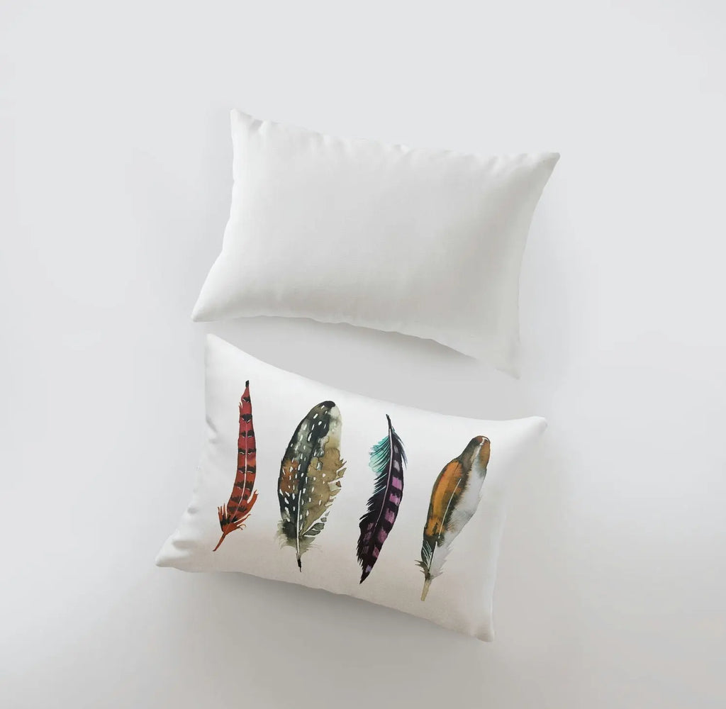 Feather Lineup | Birds | 18x12 | Farmhouse Décor | Home Décor | Bird Lover | Feather Throw Pillows| Gift for her | Accent Pillow Covers | Gift UniikPillows