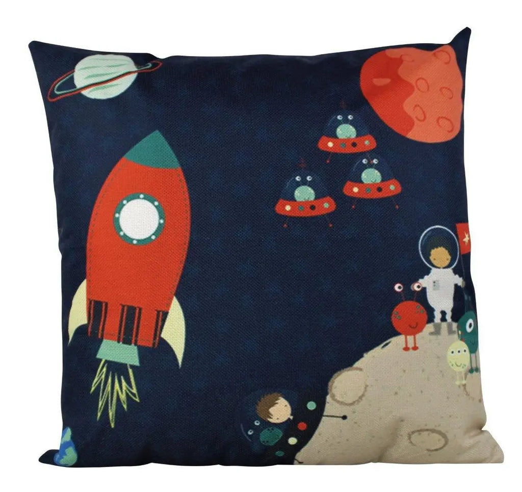 Fly to the Moon | Rocket | Moon | Fun Gifts | Pillow Cover | Home Decor | Throw Pillows | Nursery Decor | Kids Room Decor | Room Decor UniikPillows