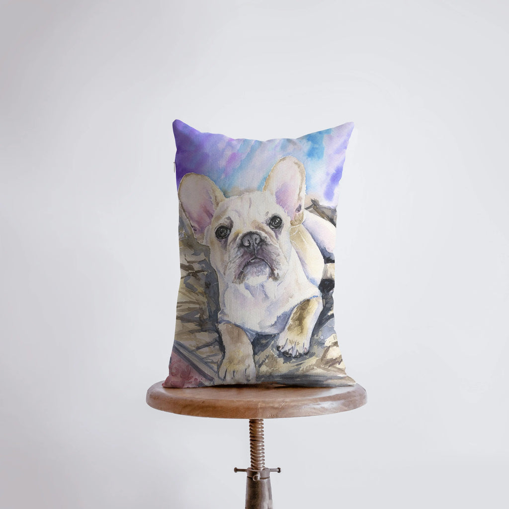 French Bulldog | Watercolor Bulldog | 12x18 | Pillow Cover | Dog Lover | Home Decor  | Dog Lover Gift | Dog Mom Gift | Pillows | Room Decor UniikPillows