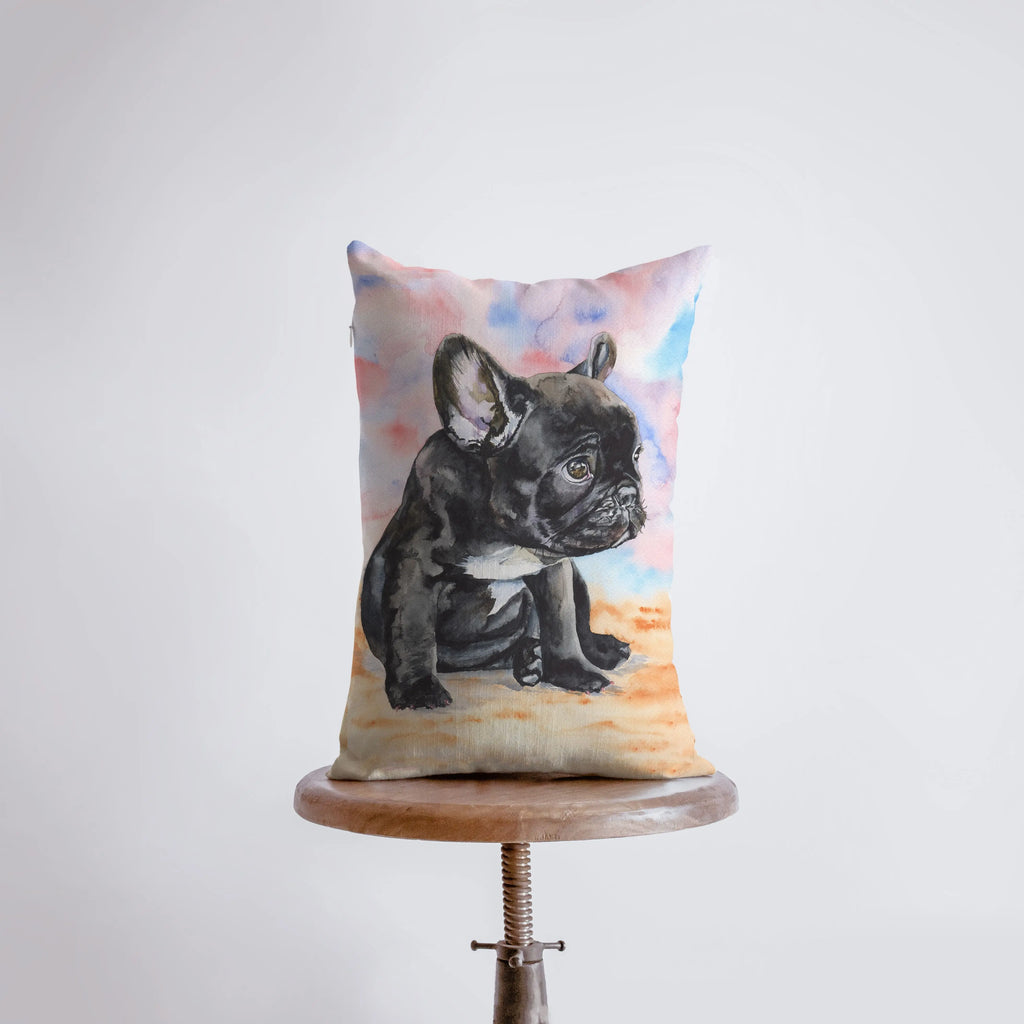 French Bulldog Puppy | Watercolor Bulldog | 12x18 | Pillow Cover | Dogs | Home Décor | Custom Dog Pillow | Dog Lover Gift | Dog Mom Gift UniikPillows