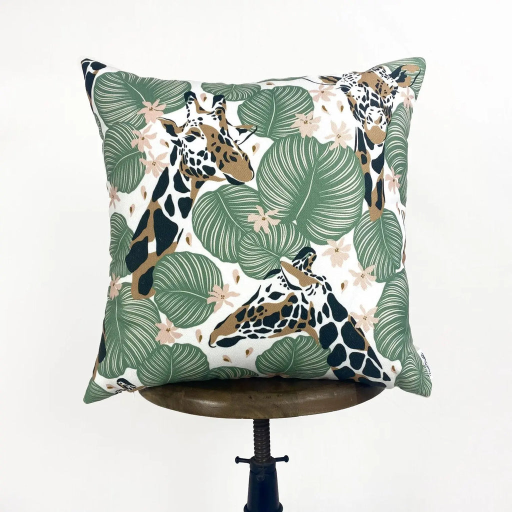 Giraffe | Giraffe Decor | Giraffe Print | Leaves | Decorative Pillows | Mom Gift | Home decor | Room Decor | Bedroom Decor | Throw Pillows UniikPillows