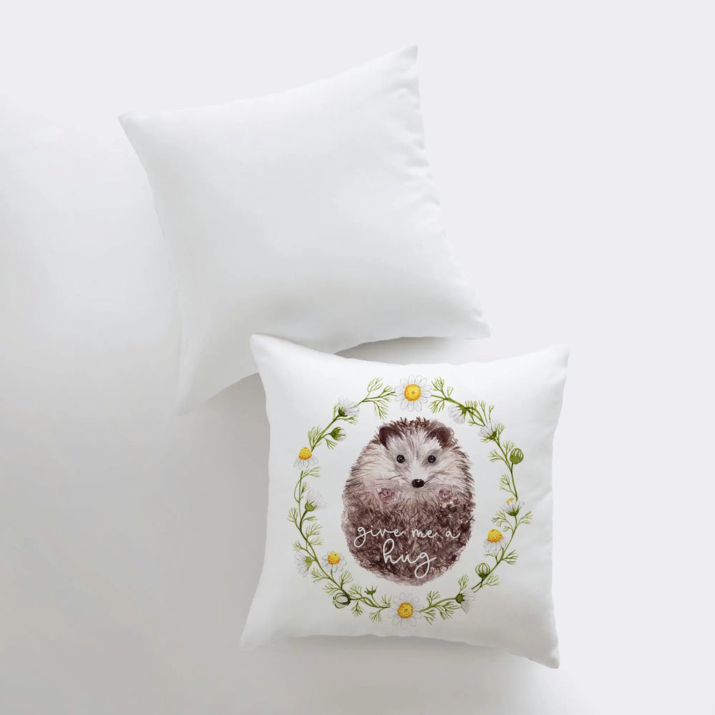 Give Me a Hug | Hedgehog | Pillow Cover | Throw Pillow | Sister Gift | Christmas Gift | Fall Decor | Farmhouse Decor | Room Decor | Mom Gift UniikPillows