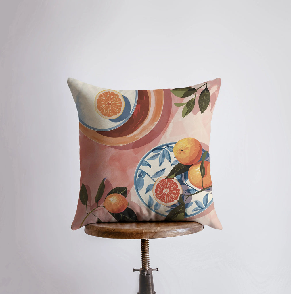 Grapefruit Breakfast | Gouache Painting | Food Pillow | Fruit | Abstract Still Life | Throw Pillow | Home Decor | Gift for Her |Pillow Cover - UniikPillows