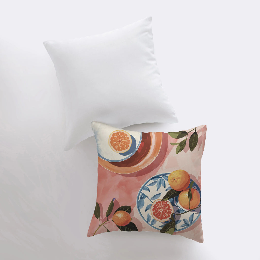Grapefruit Breakfast | Gouache Painting | Food Pillow | Fruit | Abstract Still Life | Throw Pillow | Home Decor | Gift for Her |Pillow Cover - UniikPillows
