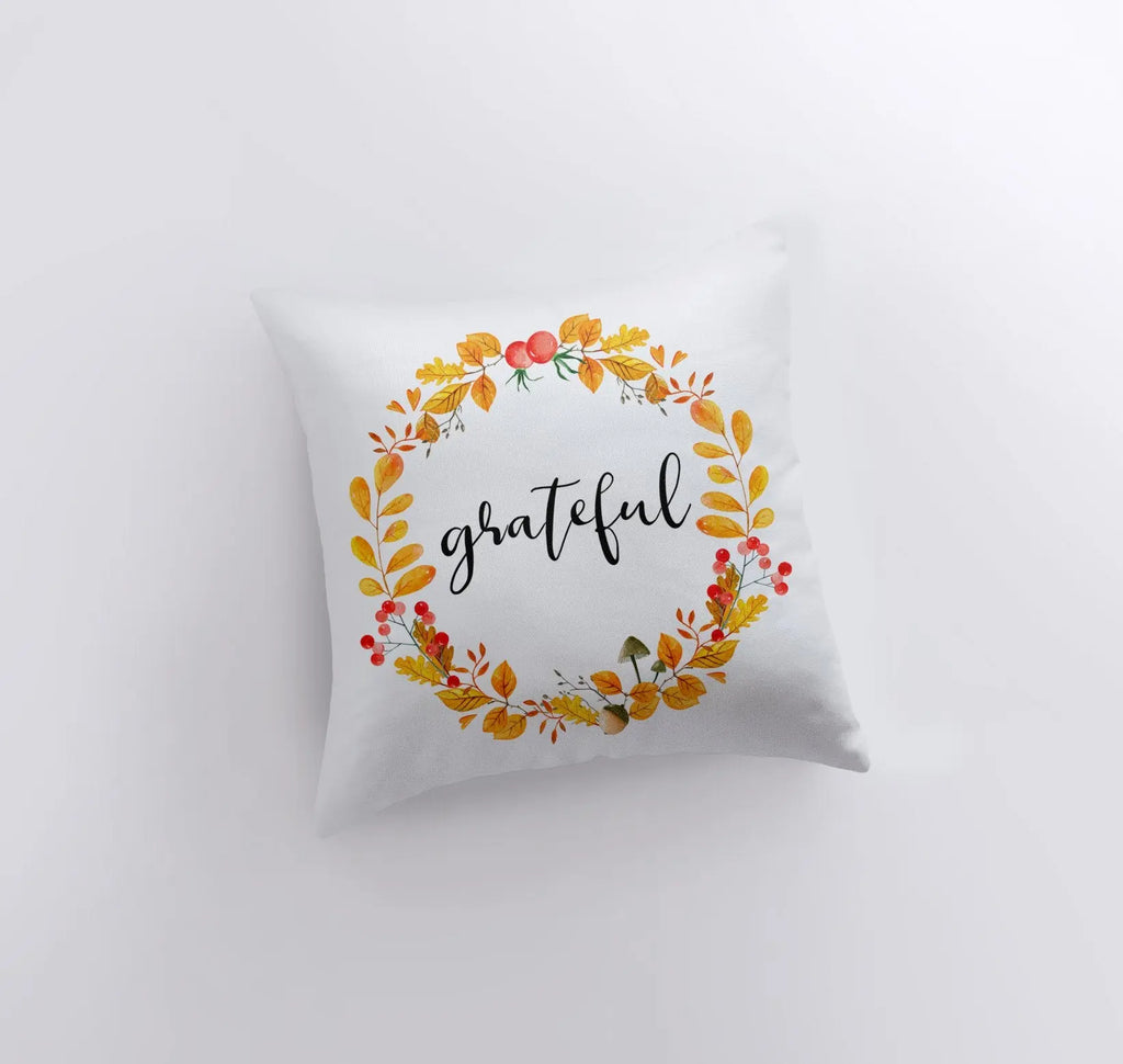 Grateful Pillow Cover |  Fall Thanksgiving Decor | Farmhouse Pillows | Country Decor | Fall Throw Pillows | Cute Throw Pillow | Gift for her UniikPillows