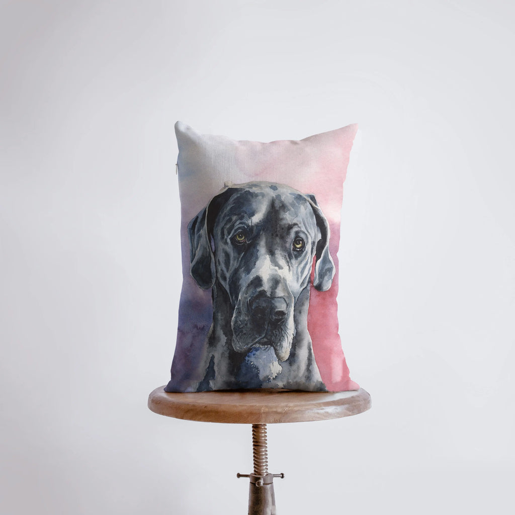 Great Dane Watercolor | 12x18 | Pillow Cover | Dogs | Home Decor | Custom Dog Pillow | Dog Mom | Great Dane | Room Decor | Throw Pillow UniikPillows