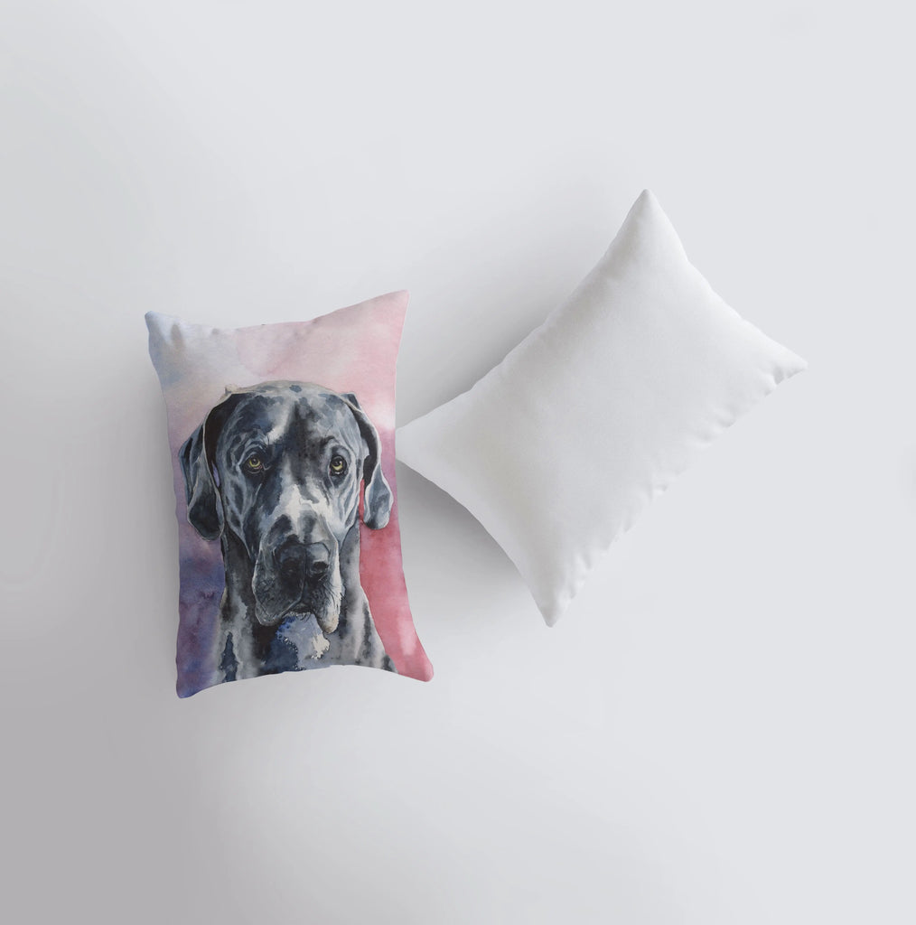 Great Dane Watercolor | 12x18 | Pillow Cover | Dogs | Home Decor | Custom Dog Pillow | Dog Mom | Great Dane | Room Decor | Throw Pillow UniikPillows