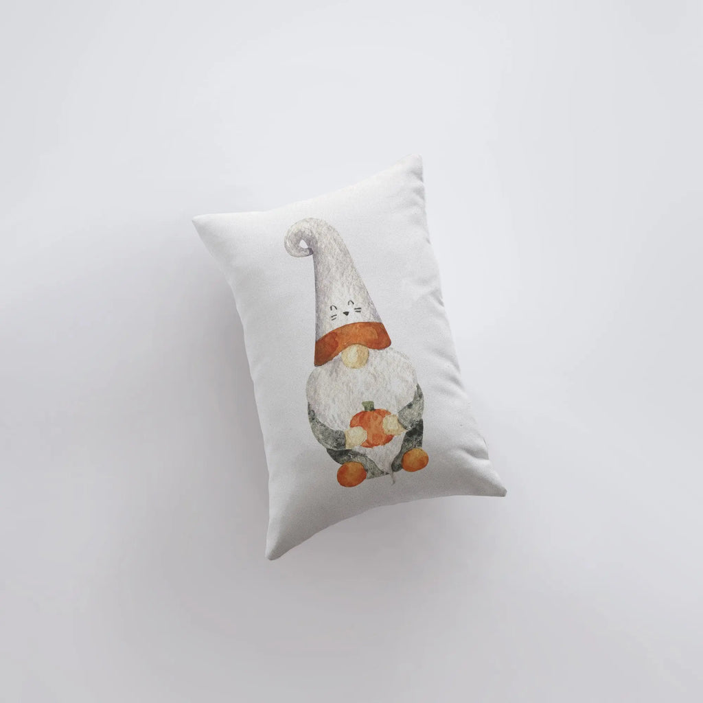 Halloween Gnome with Kitty Hat Pillow | Gnome Decor | 12x18 | Pillow Cover | Modern Farmhouse | Primitive Decor | Home Decor | Lumbar Pillow UniikPillows